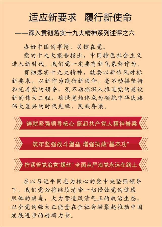 適應(yīng)新要求 履行新使命——深入貫徹落實十九大精神系列述評之六